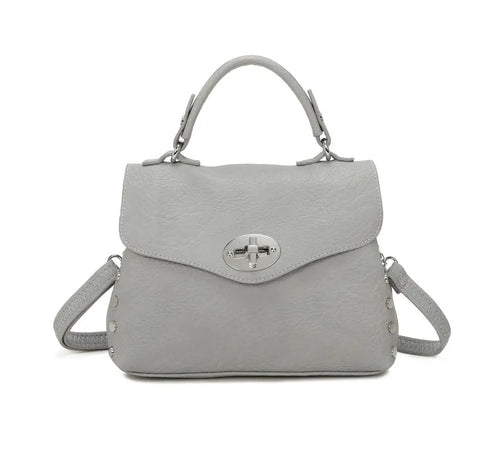 Top handle bag with turn lock