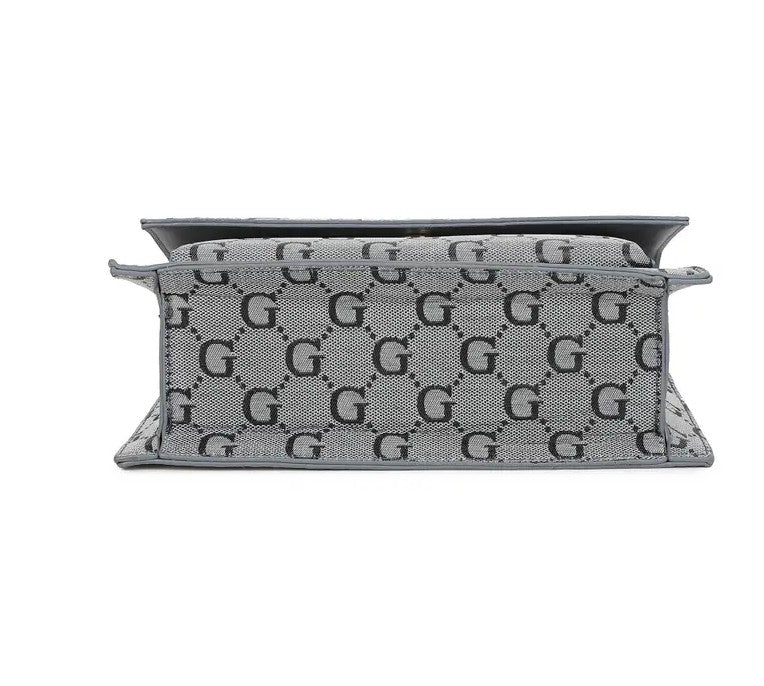Grey G-Pattern Chain Shoulder Bag