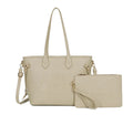 Large Shoulder Tote Bag with Zip Closure and Gold Tone Hardware