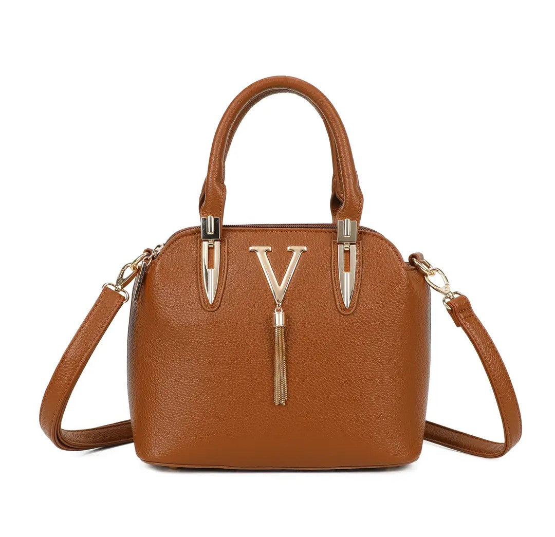Triple Zip V designer inspired bag